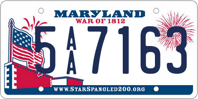 MD license plate 5AA7163