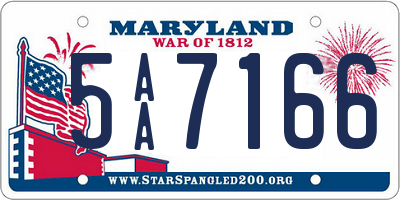MD license plate 5AA7166
