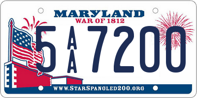 MD license plate 5AA7200