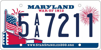 MD license plate 5AA7211
