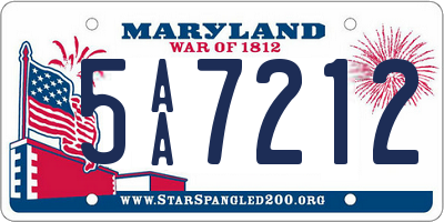 MD license plate 5AA7212