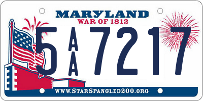MD license plate 5AA7217