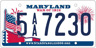 MD license plate 5AA7230