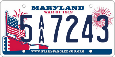 MD license plate 5AA7243
