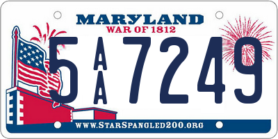 MD license plate 5AA7249