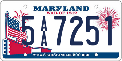 MD license plate 5AA7251