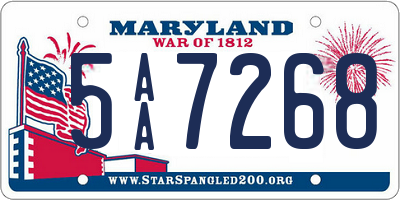 MD license plate 5AA7268