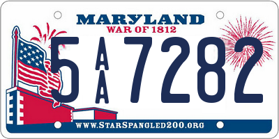 MD license plate 5AA7282