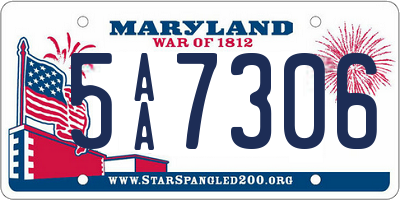 MD license plate 5AA7306
