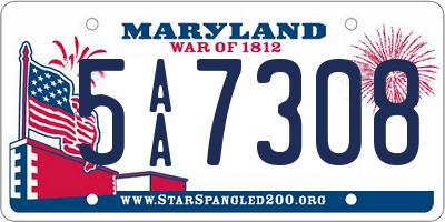 MD license plate 5AA7308