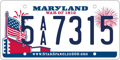 MD license plate 5AA7315
