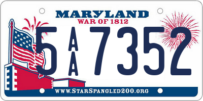 MD license plate 5AA7352