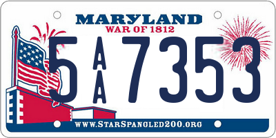 MD license plate 5AA7353