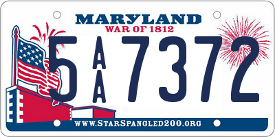 MD license plate 5AA7372