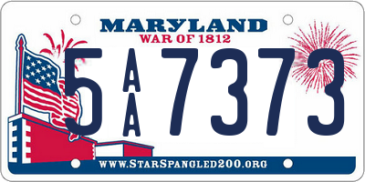 MD license plate 5AA7373