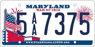 MD license plate 5AA7375