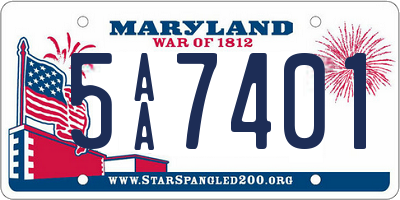 MD license plate 5AA7401