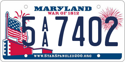 MD license plate 5AA7402