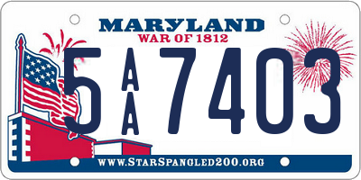 MD license plate 5AA7403