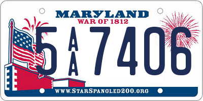 MD license plate 5AA7406