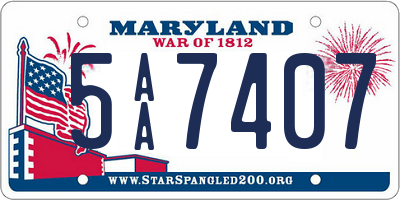 MD license plate 5AA7407