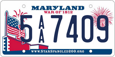 MD license plate 5AA7409