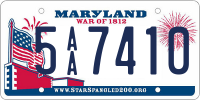 MD license plate 5AA7410