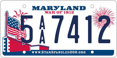 MD license plate 5AA7412