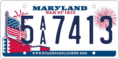 MD license plate 5AA7413