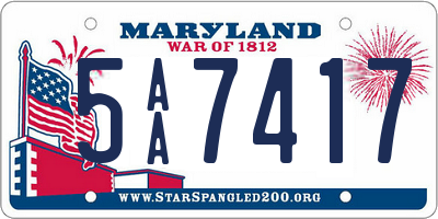 MD license plate 5AA7417