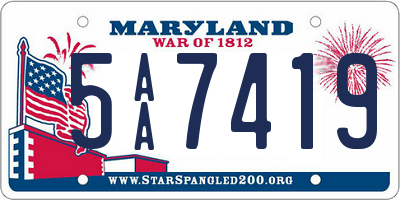 MD license plate 5AA7419