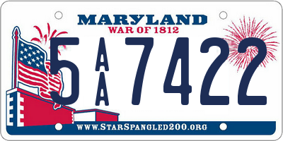 MD license plate 5AA7422