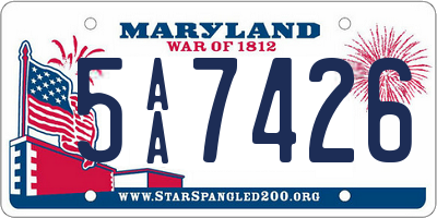 MD license plate 5AA7426