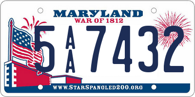 MD license plate 5AA7432