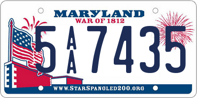 MD license plate 5AA7435