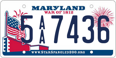 MD license plate 5AA7436