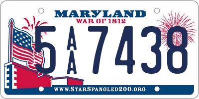 MD license plate 5AA7438