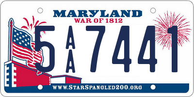 MD license plate 5AA7441