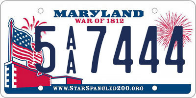 MD license plate 5AA7444