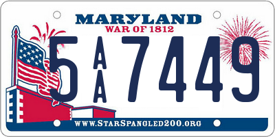 MD license plate 5AA7449