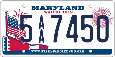 MD license plate 5AA7450