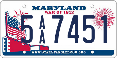 MD license plate 5AA7451