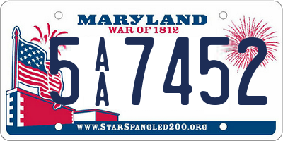 MD license plate 5AA7452