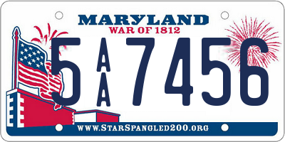 MD license plate 5AA7456