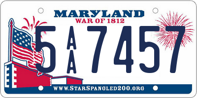 MD license plate 5AA7457