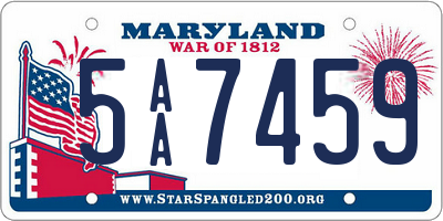 MD license plate 5AA7459