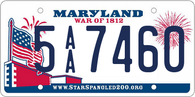 MD license plate 5AA7460
