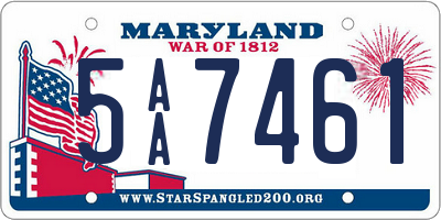 MD license plate 5AA7461