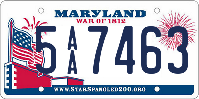 MD license plate 5AA7463