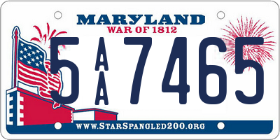 MD license plate 5AA7465